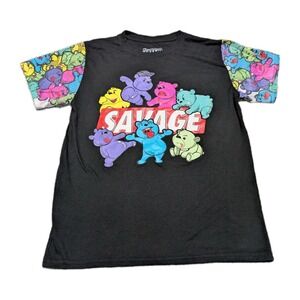 Fresh Laundry‎ Savage Bear Black Tee Size L Youth Graphic Shirt